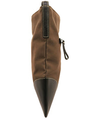 Logo铭牌单肩包 灰褐色/黑色