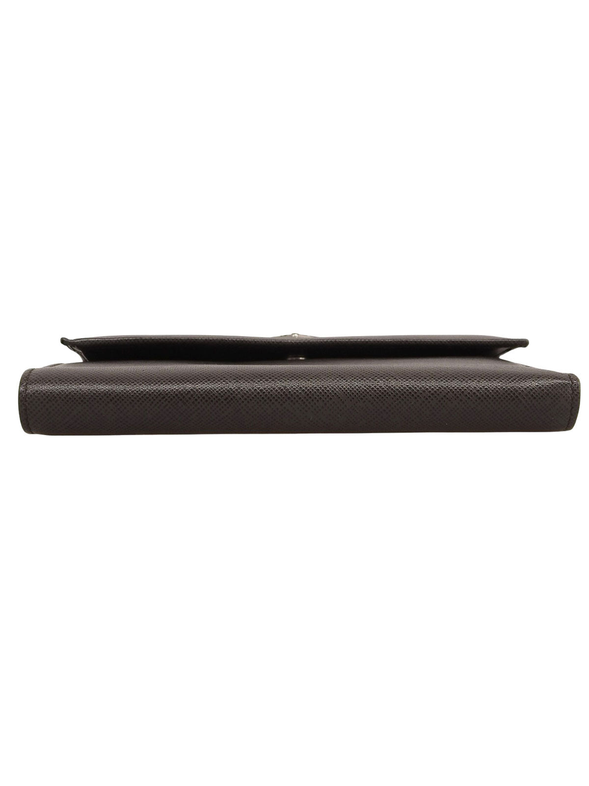 Saffiano Logo Plate Wallet Brown