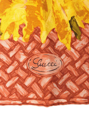 Silk Sunflower Pattern Scarf in Red/Yellow