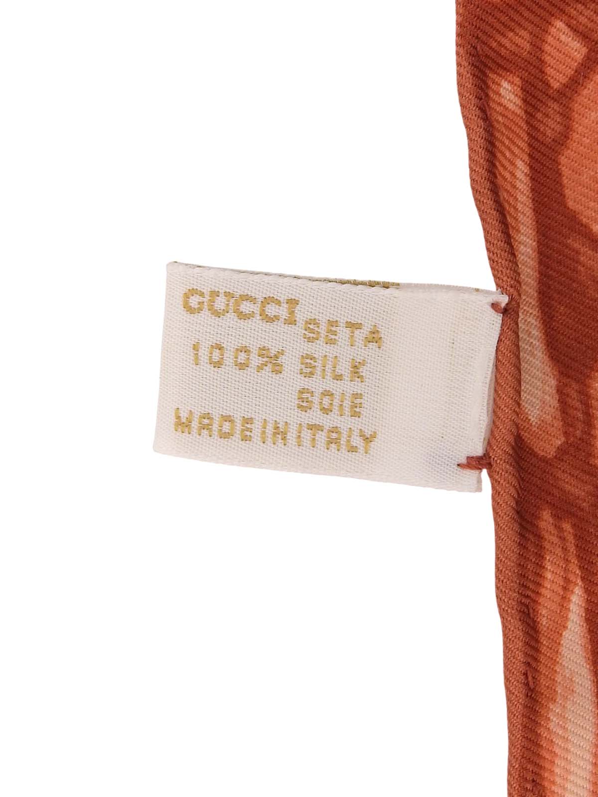 シルクサンフラワーパターンスカーフ レッド/イエロー