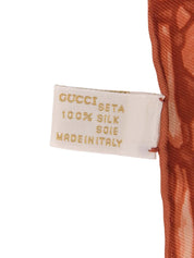 シルクサンフラワーパターンスカーフ レッド/イエロー