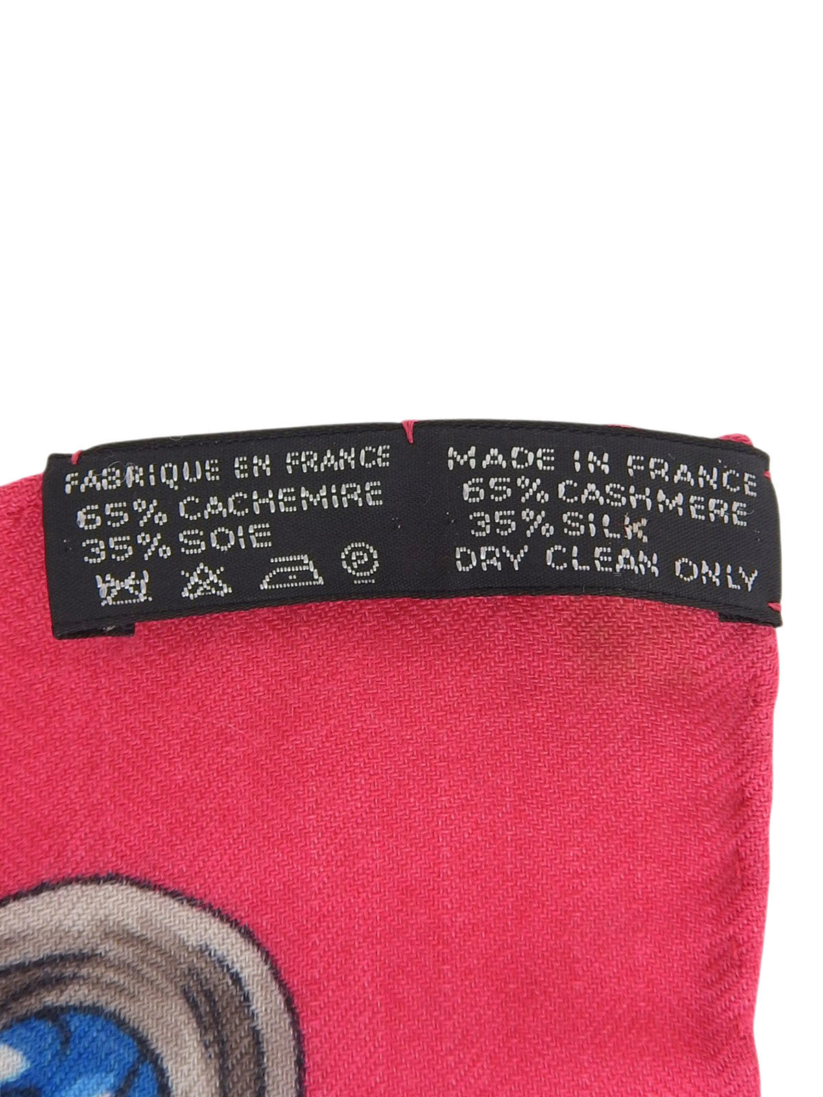 Carré Geant 140 Etriers Pattern Scarf Pink/Blue