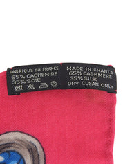 Carré Geant 140 Etriers Pattern Scarf Pink/Blue
