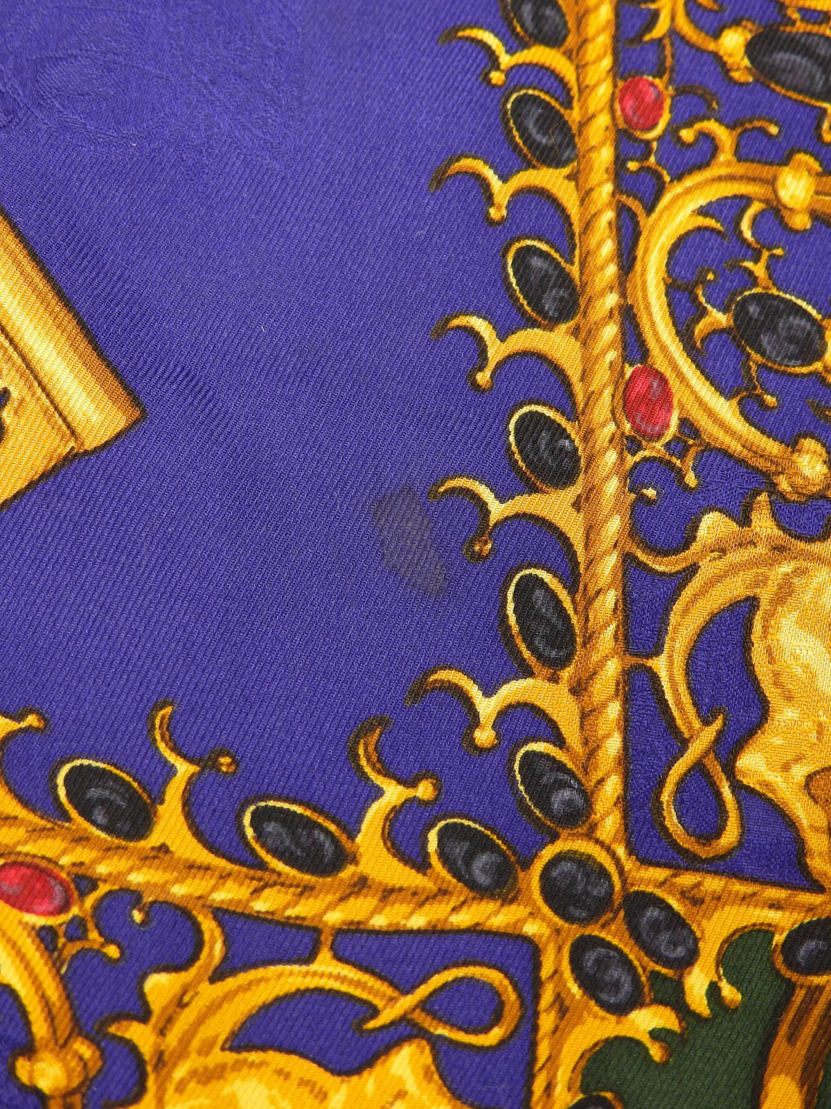 Silk Key Design Pattern Scarf in Green/Blue/Multi