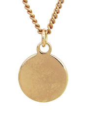 ラウンドロゴプレートネックレス ゴールド
