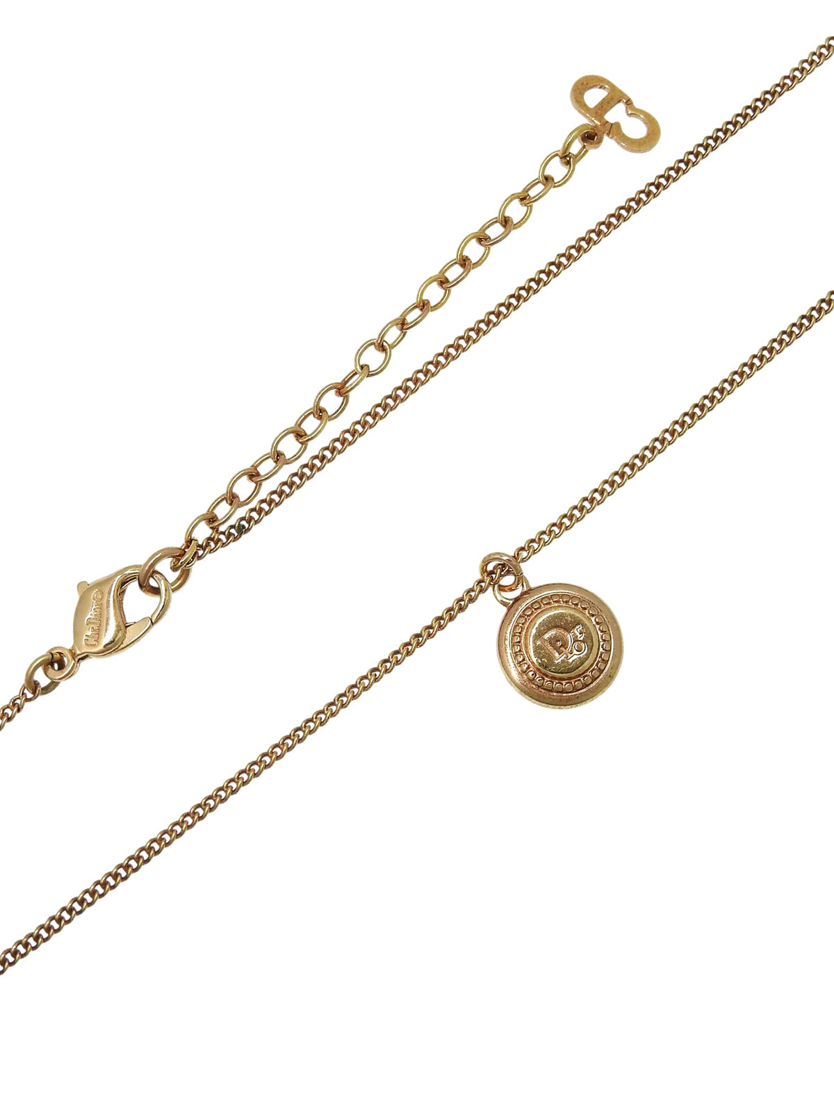 Round Logo Plate Necklace, Gold