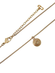 Round Logo Plate Necklace, Gold