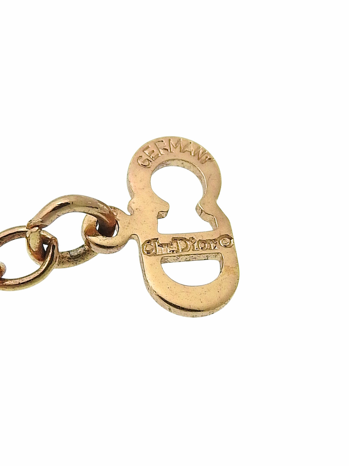 ラウンドロゴプレートネックレス ゴールド