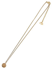 ラウンドロゴプレートネックレス ゴールド