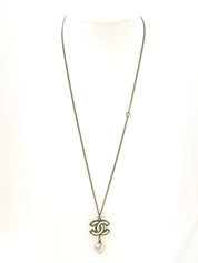 2013年製 CCマークボールスウィングネックレス ガンメタル/ホワイト