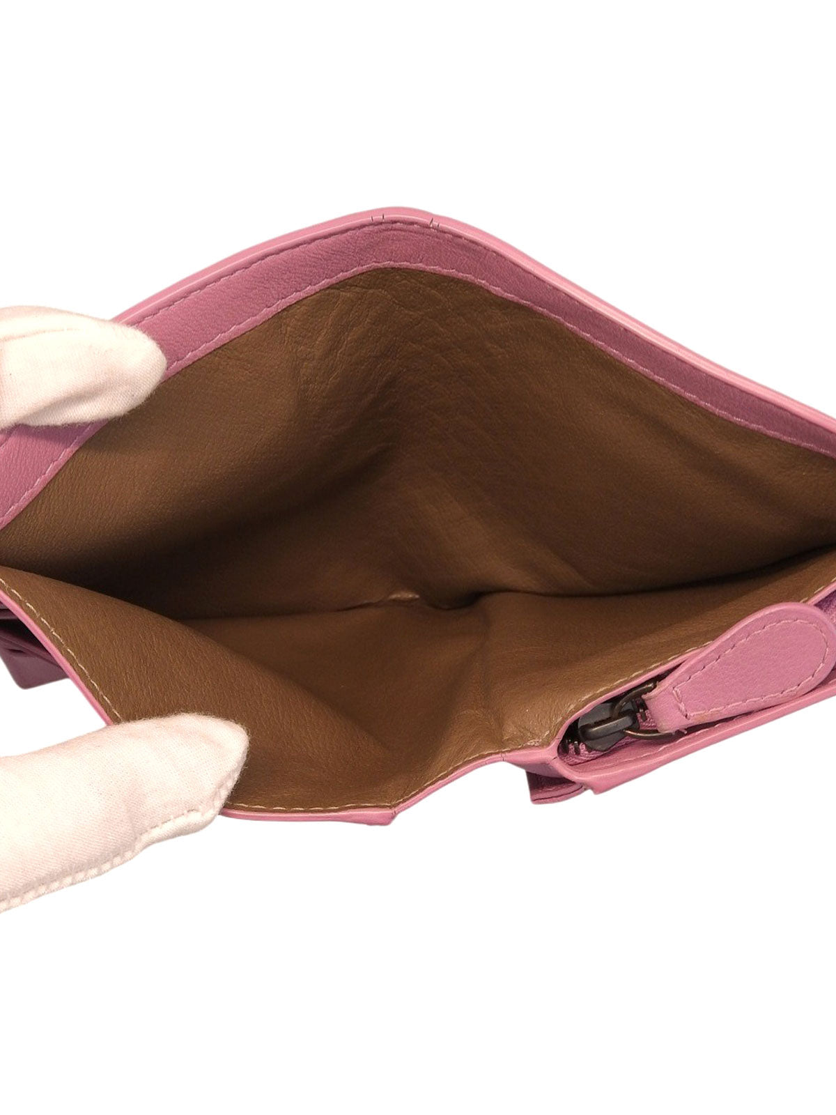 粉色编织长款钱包