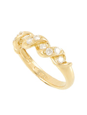 18K金钻石扭纹戒指