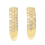 18K Diamond Circle Stud Earrings Gold
