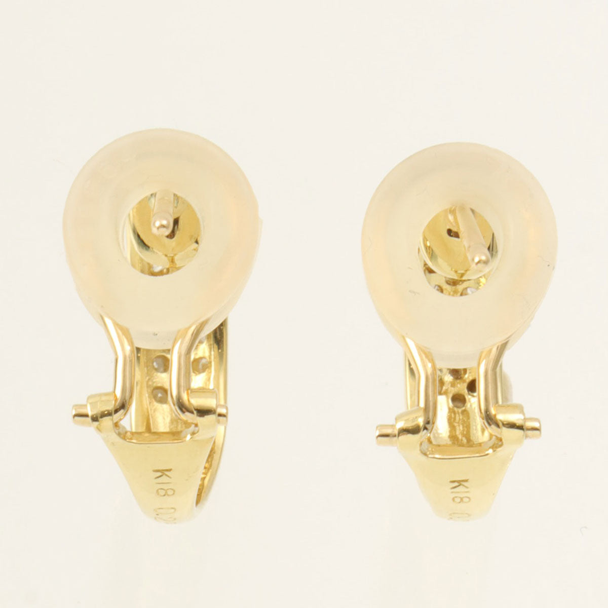 18K Diamond Circle Stud Earrings Gold