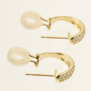 18K Diamond Circle Stud Earrings Gold