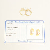 18K Diamond Circle Stud Earrings Gold