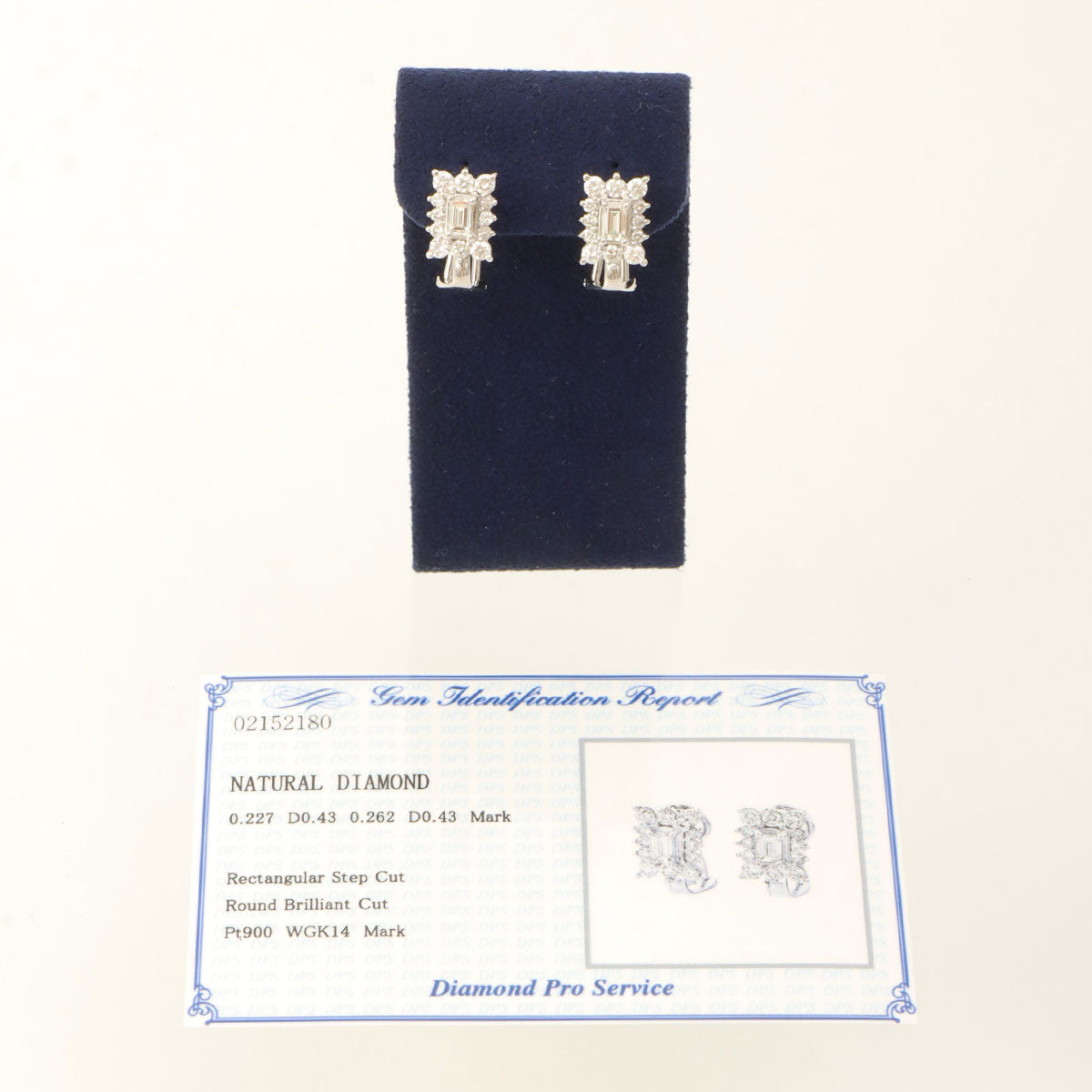 14K Diamond Square Earrings Silver
