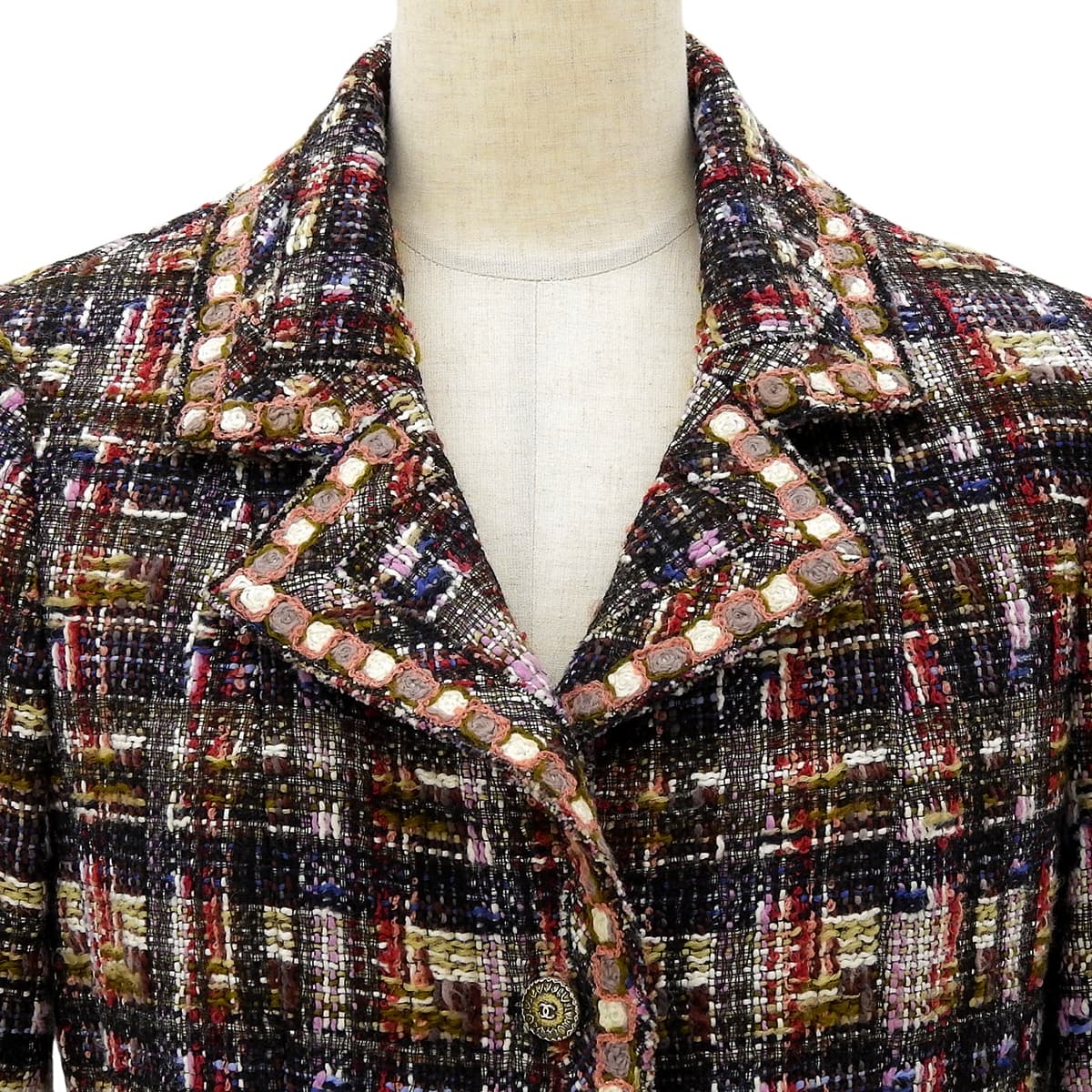 2005 Tweed CC Mark Button Jacket Multi-color