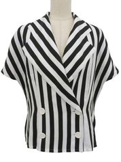 黑白条纹短袖外套