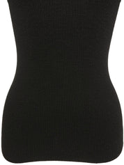 黑色腰带设计Logo扣短袖针织上衣