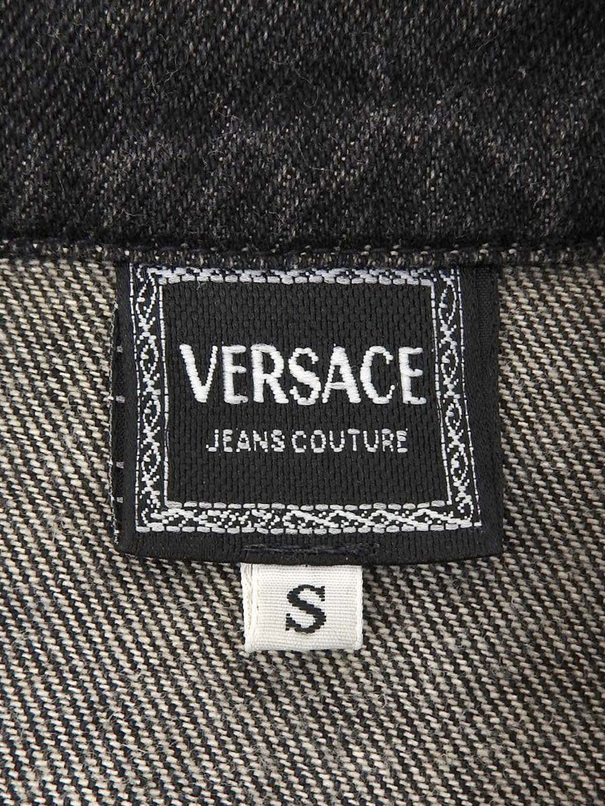 Logo Button Denim Jacket #S Black