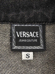 Logo Button Denim Jacket #S Black