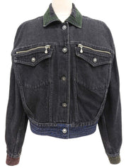 ロゴボタンデニムジャケット ブラック