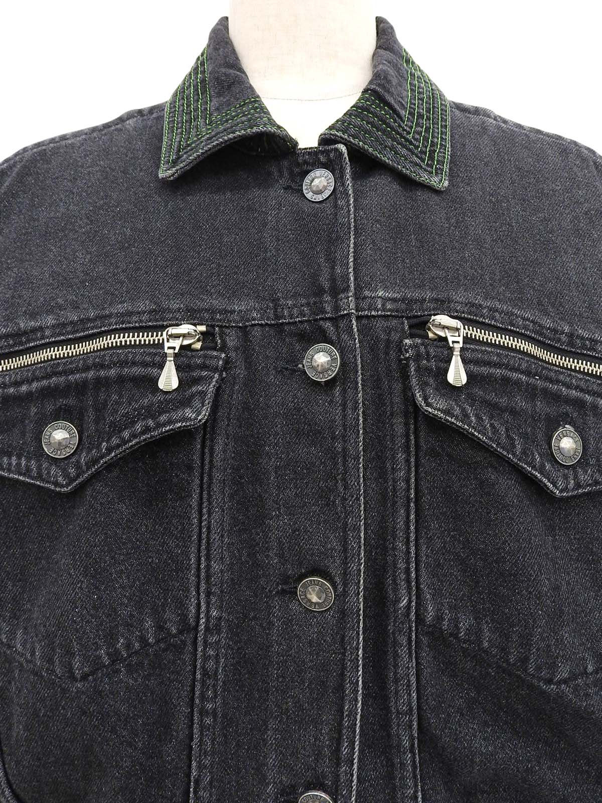 ロゴボタンデニムジャケット ブラック