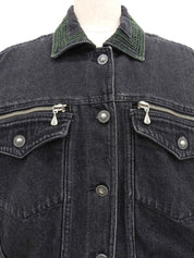 ロゴボタンデニムジャケット ブラック