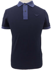 バイカラートライアングルロゴポロシャツ ネイビー