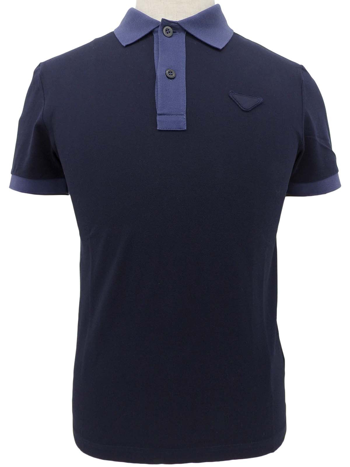 Two-tone Triangle Logo Polo Shirt Navy