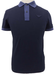 Two-tone Triangle Logo Polo Shirt Navy