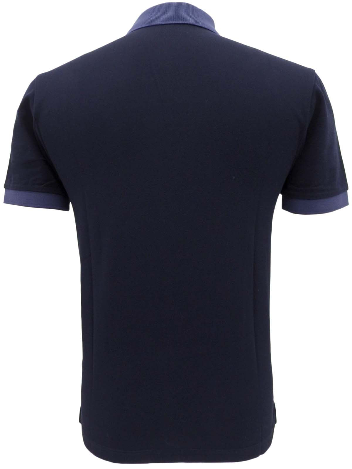 バイカラートライアングルロゴポロシャツ ネイビー