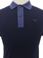 Two-tone Triangle Logo Polo Shirt Navy