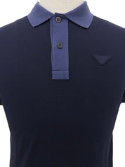 バイカラートライアングルロゴポロシャツ ネイビー