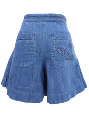 Denim Orb-Embroidered Culottes #2 Indigo