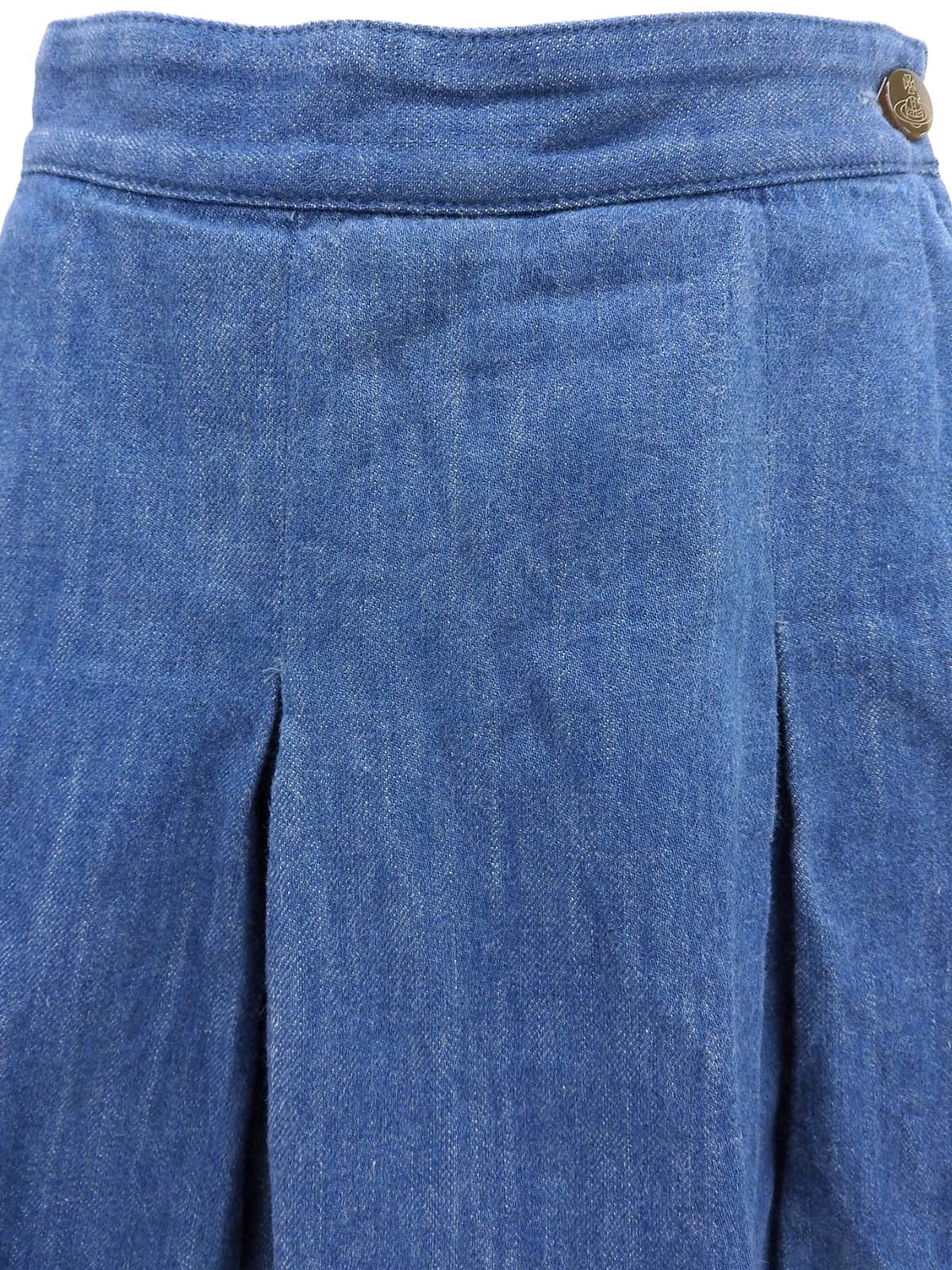 Denim Orb Embroidered Culottes in Indigo