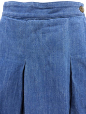 Denim Orb Embroidered Culottes in Indigo