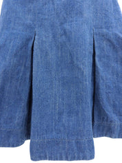 Denim Orb Embroidered Culottes in Indigo