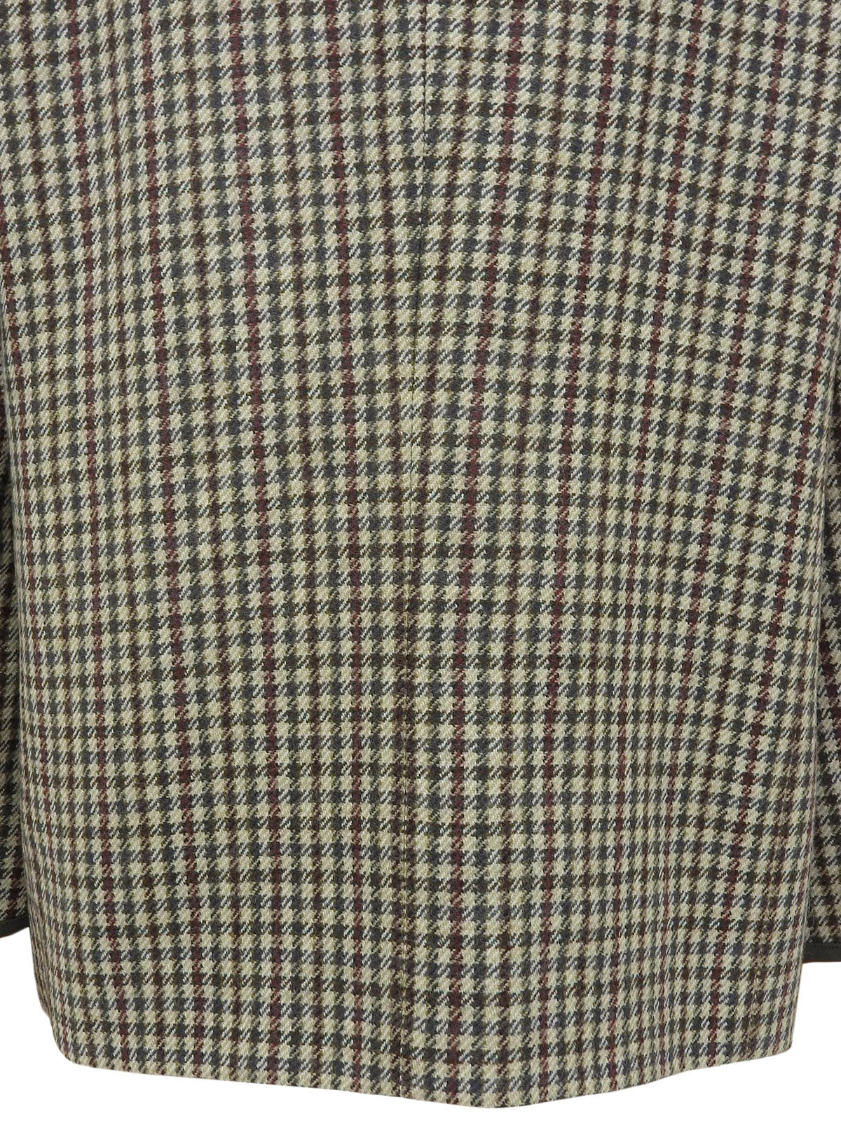 Check pattern collarless jacket in beige/green/multi