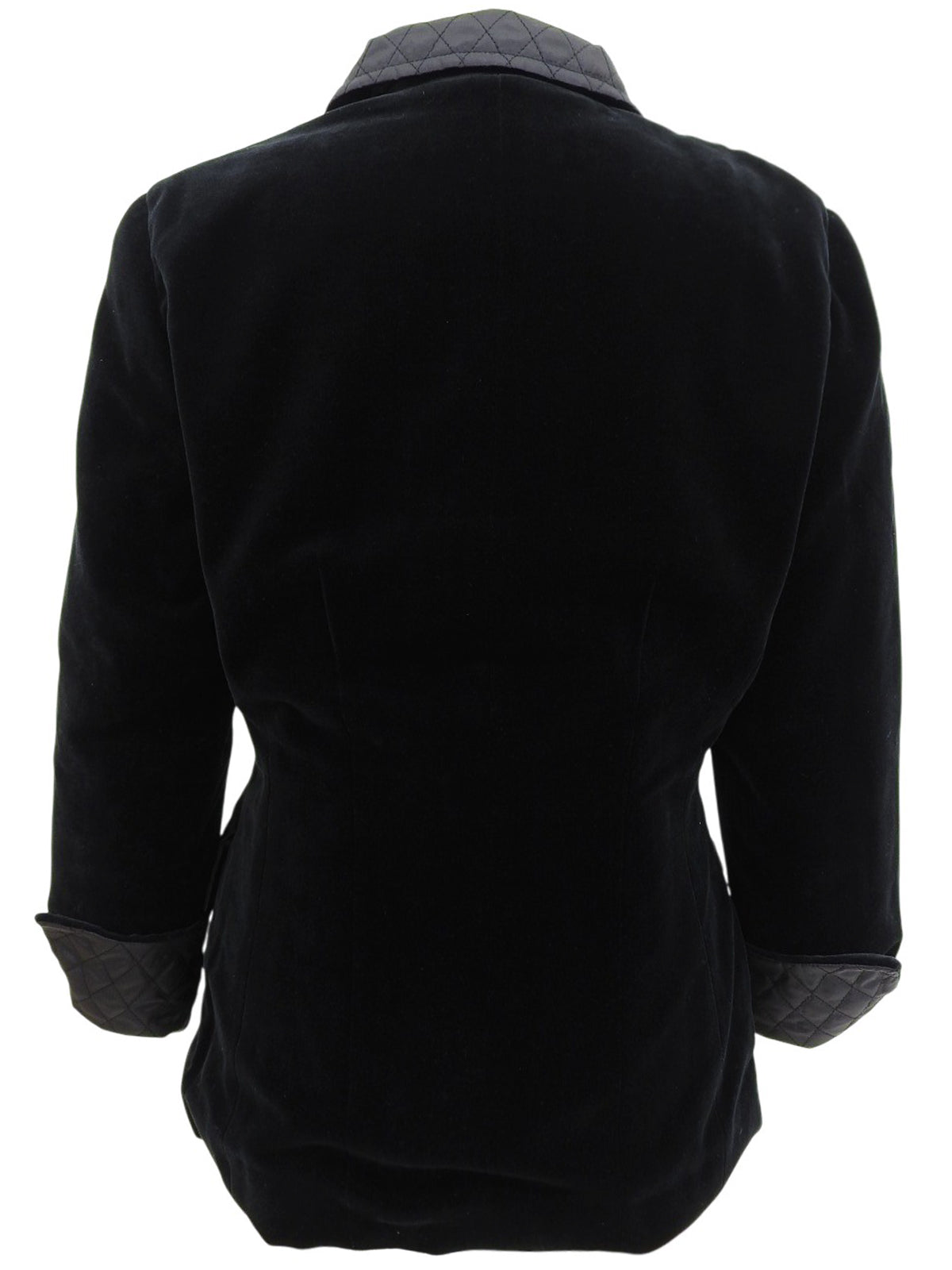 Velour Logo Zip-Up Jacket in Black