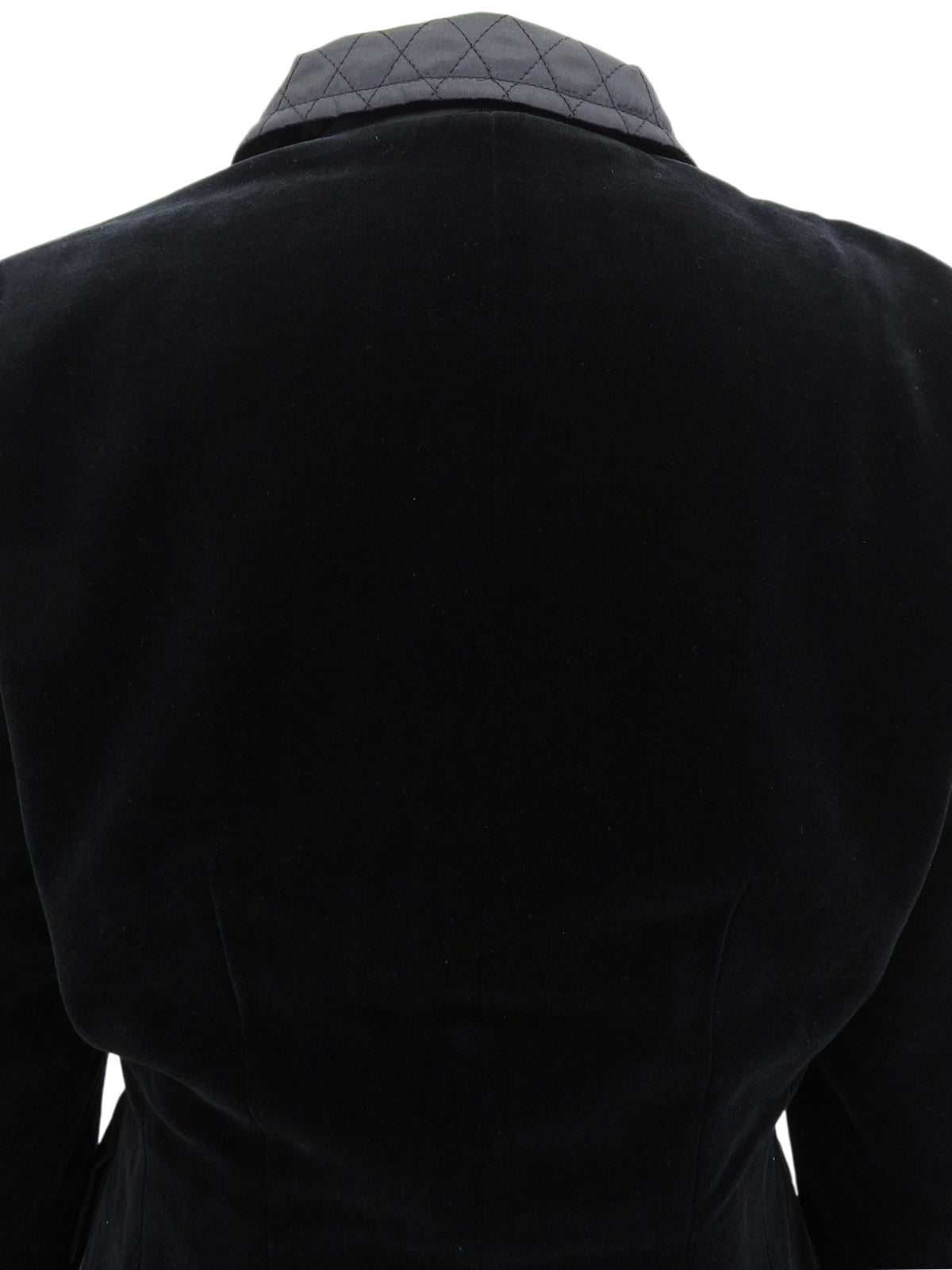 Velour Logo Zip-Up Jacket in Black