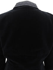 Velour Logo Zip-Up Jacket in Black