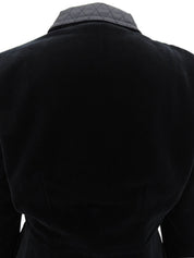 ベロアロゴジップアップジャケット #M ブラック
