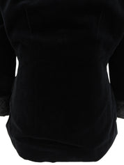 Velour Logo Zip-Up Jacket #M Black