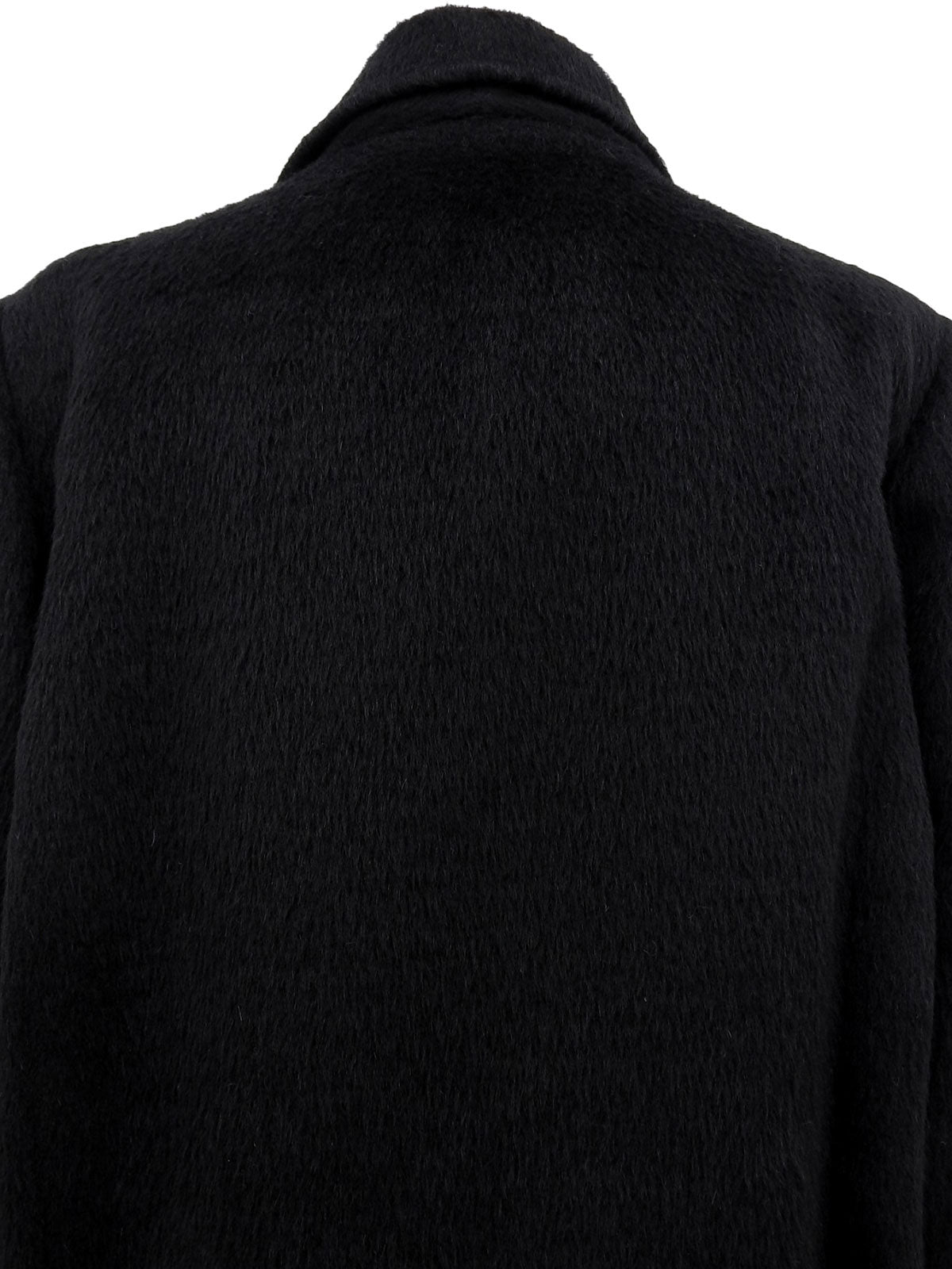 Mohair wool double-breasted coat in black