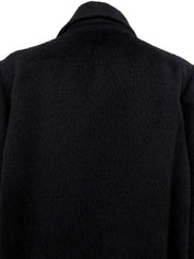 Mohair wool double-breasted coat in black
