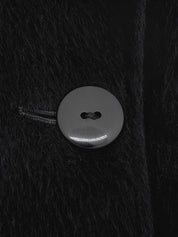 Mohair wool double-breasted coat in black