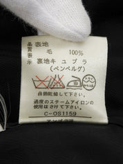 灰/黑色双色双排扣无领大衣