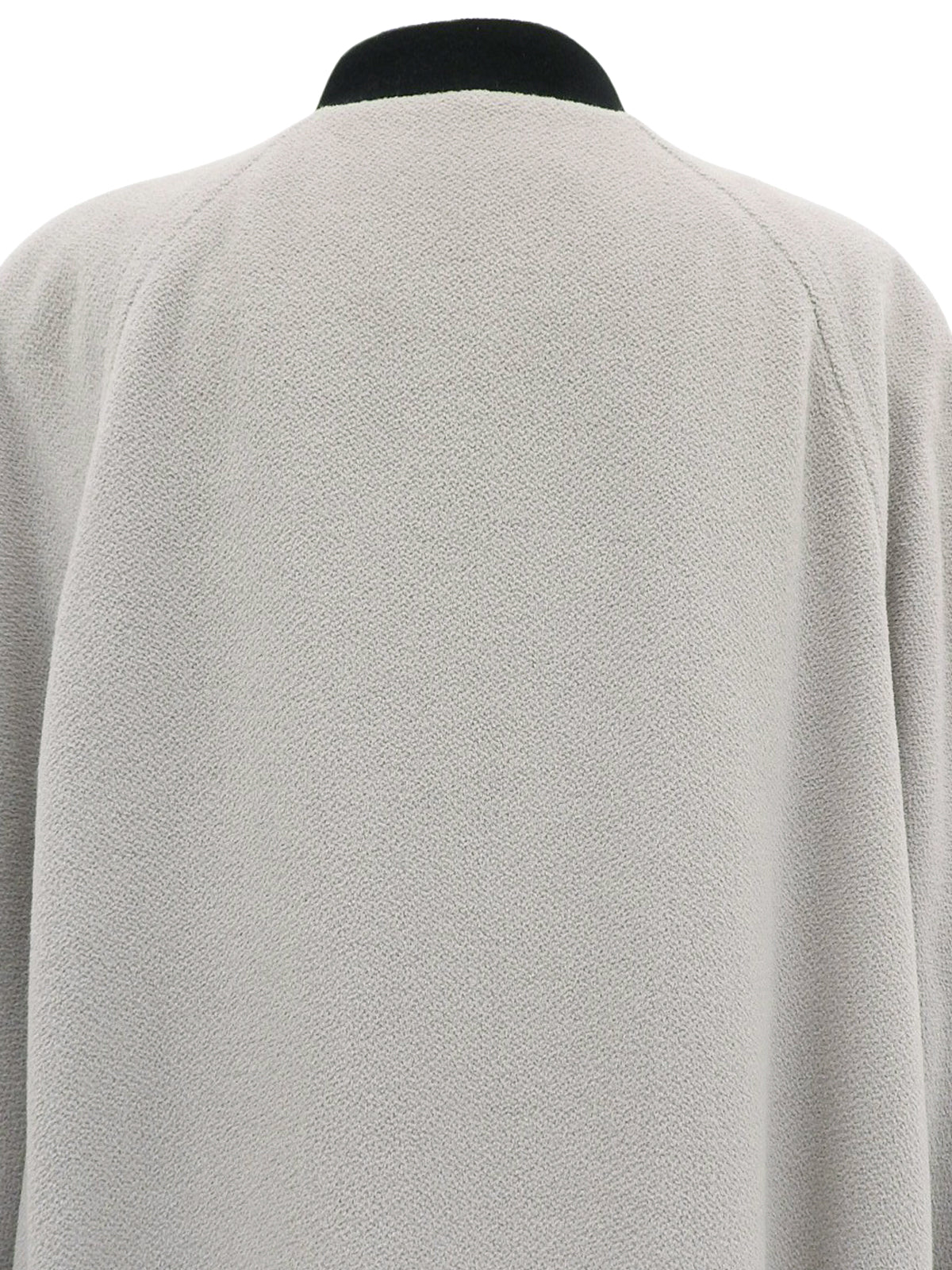 灰/黑色双色双排扣无领大衣